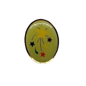 Shooting Stars Starburst Pattern Enamel Lapel Hat Pin 1 in Oval